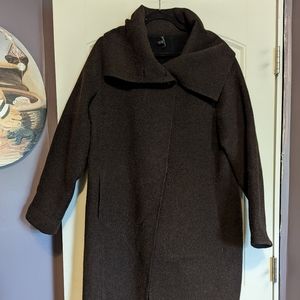 Brown and black wool Eileen Fisher coat